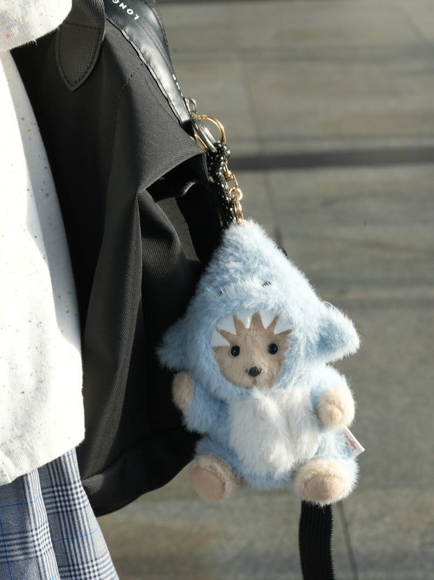 Lina Bear Shark with Keychain - Milk Tea (15cm)