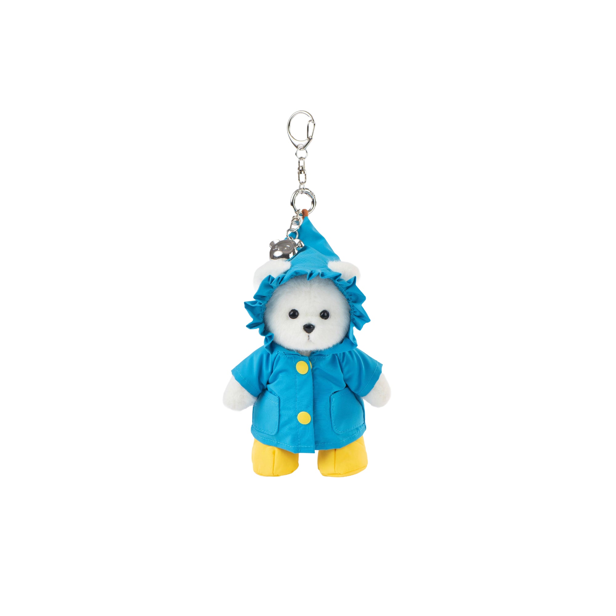 Lina Bear Blue Raincoat with Keychain - White (15cm)
