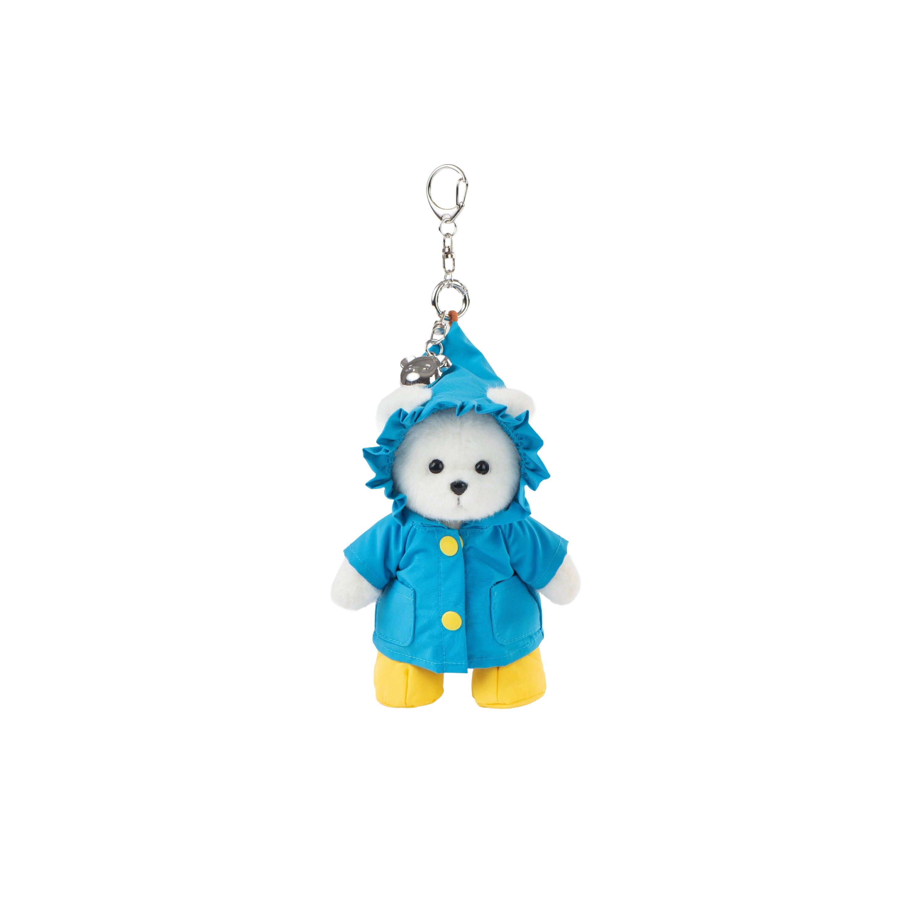 Lina Bear Blue Raincoat with Keychain - White (15cm)