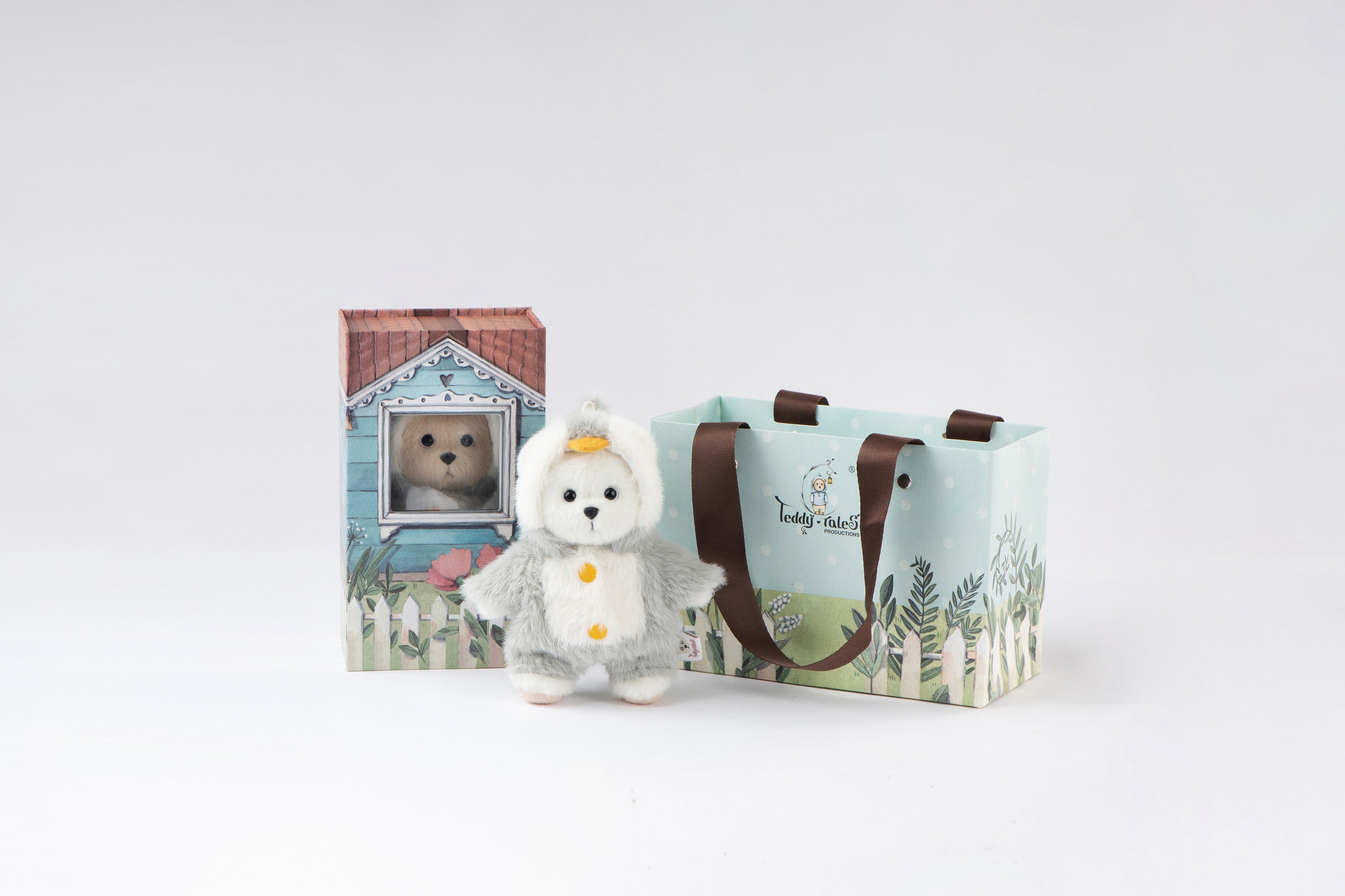 Lina Bear Penguin with Keychain - White (15cm)