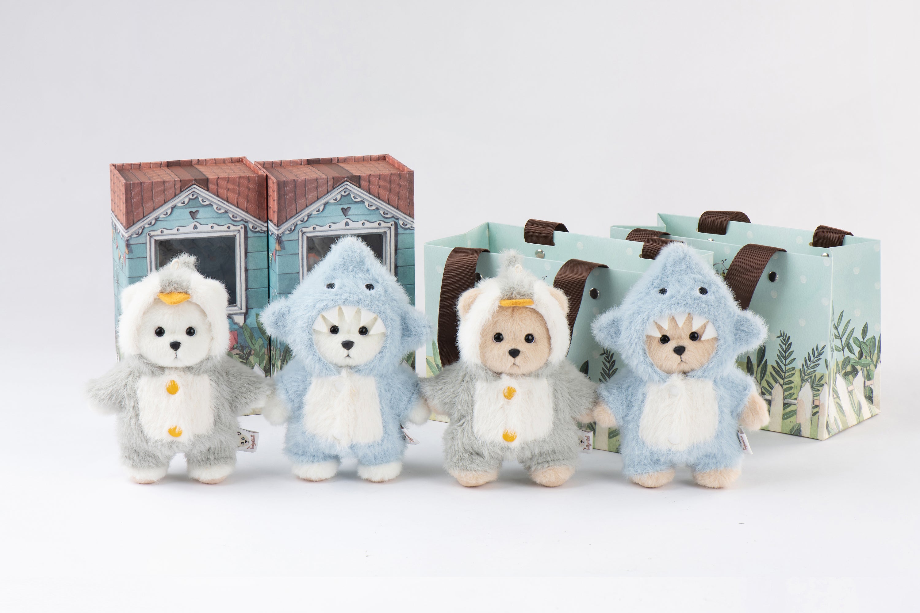 Lina Bear Penguin with Keychain - Milk Tea (15cm)