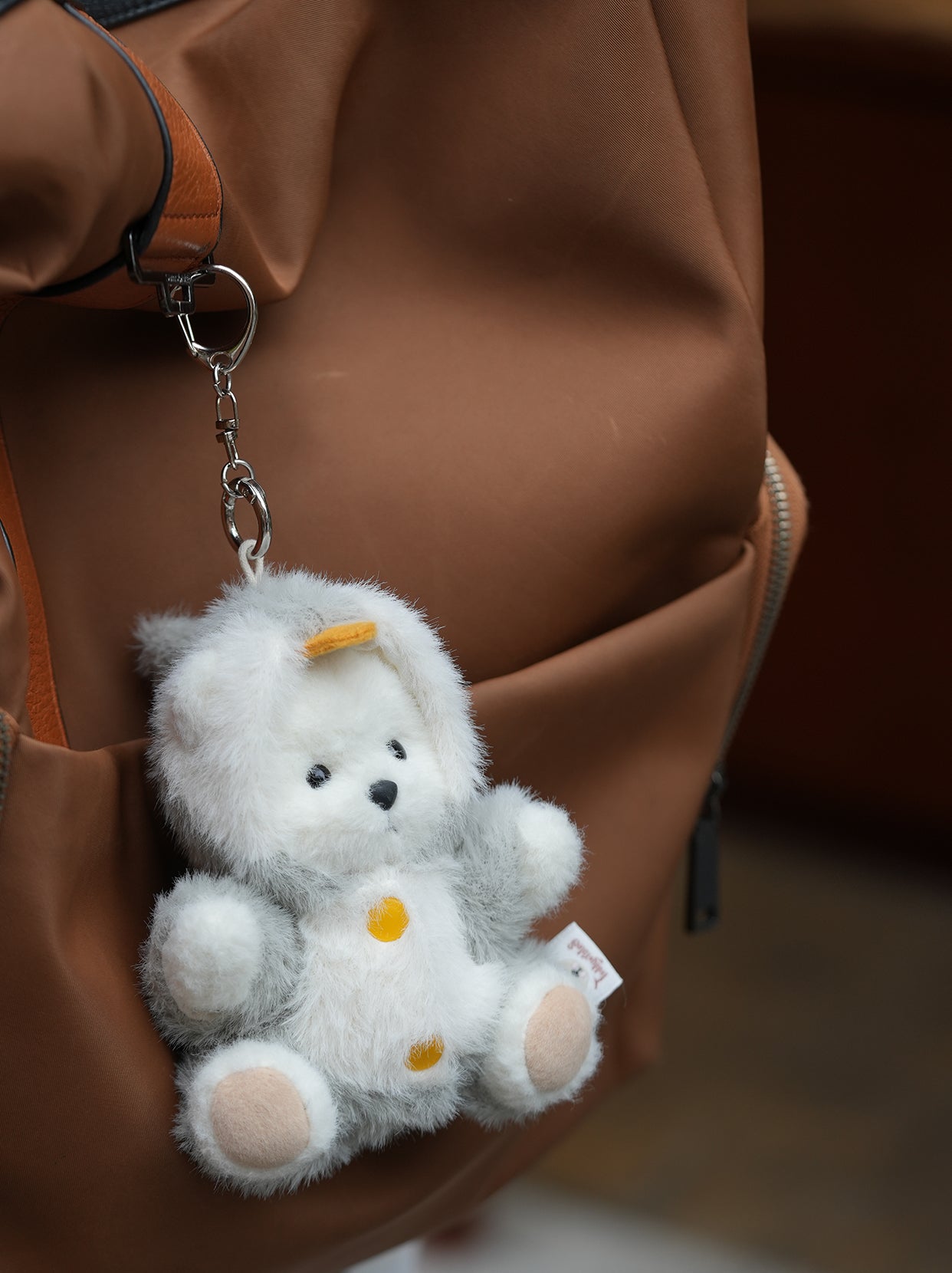 Lina Bear Penguin with Keychain - White (15cm)