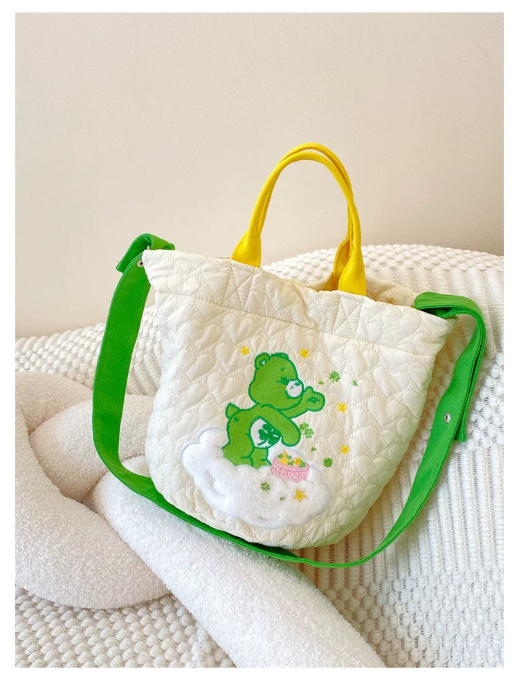 Quilted Bucket Bag - Good Luck Bear