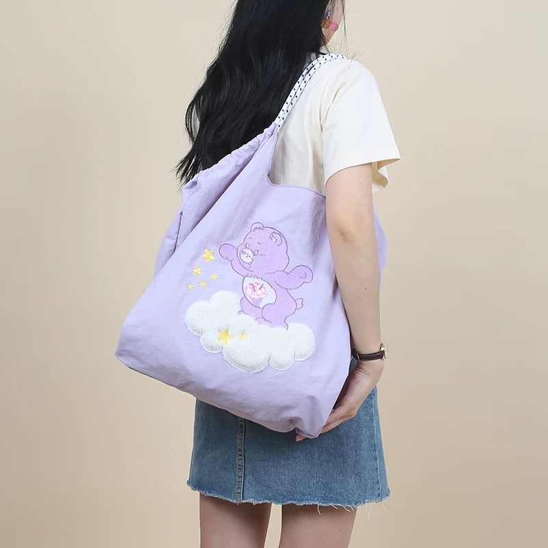 Drawstring Shoulder Bag - Purple