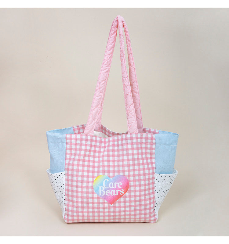 Plaid Shoulder Bag - Cheer Bear Print Yellow
