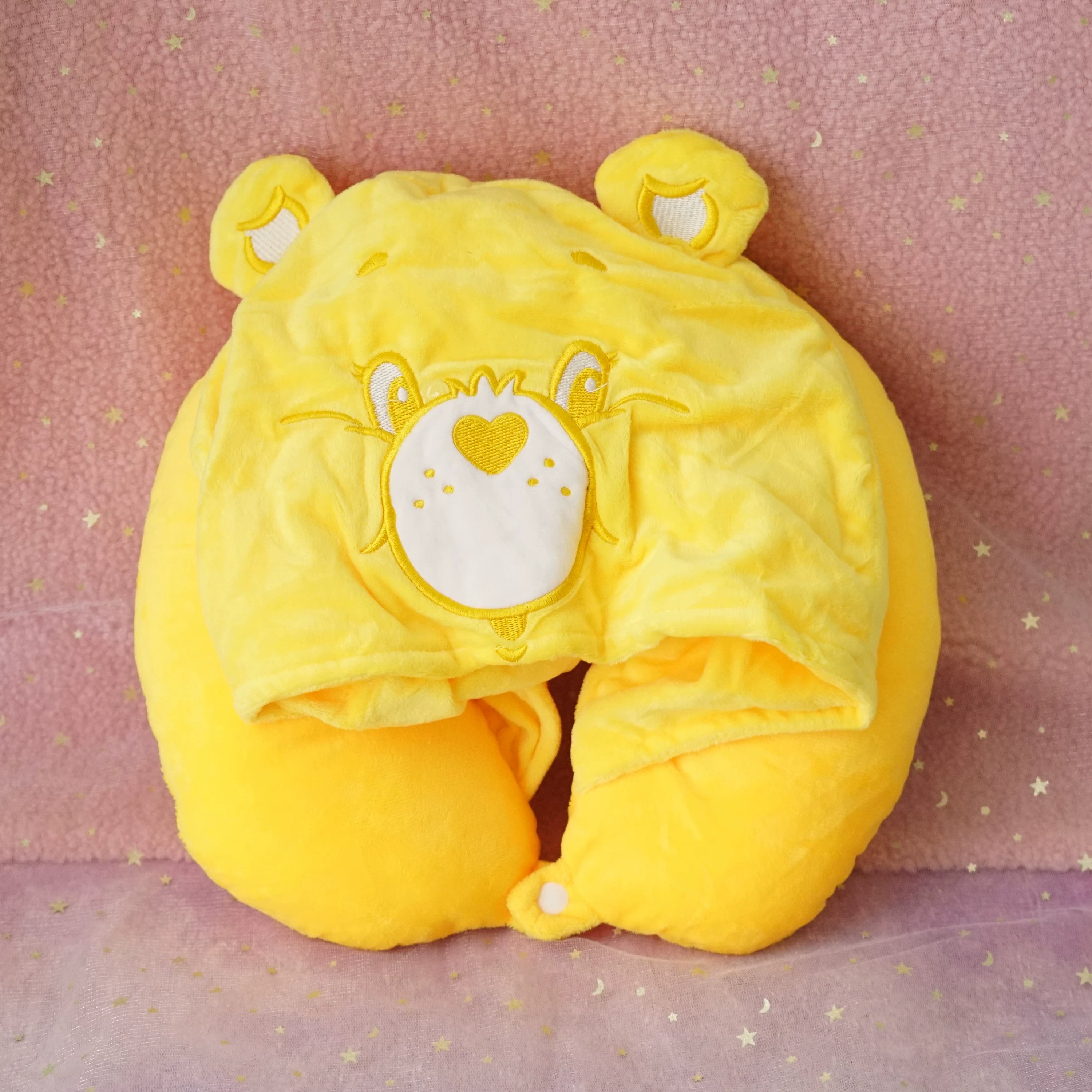 AFGH Hooded Travel Neck Pillow - Funshine Bear Yellow