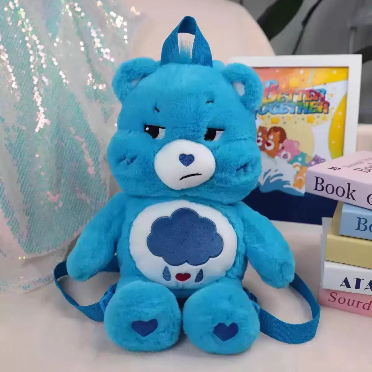 Unlock the Magic: Fluffy Hug Backpack - Grumpy Bear