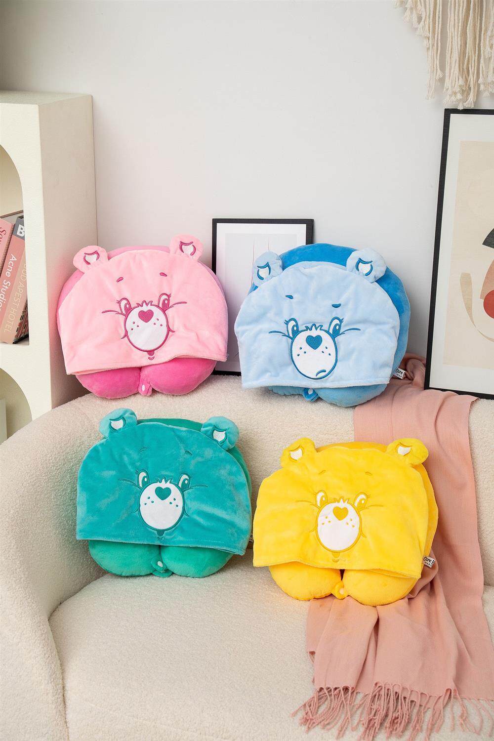 AFGH Hooded Travel Neck Pillow - Funshine Bear Yellow