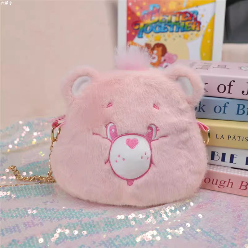 Fluffy Crossbody Bag - Cheer Bear