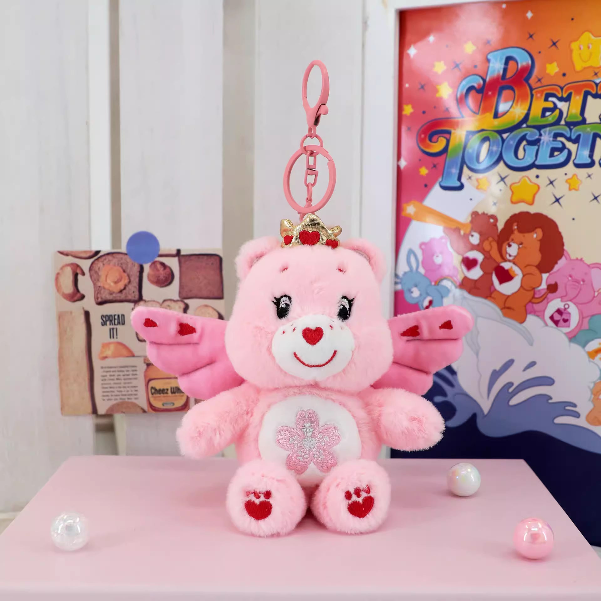 Angel Wings Plush Charm (15cm) - Sweet Sakura Bear