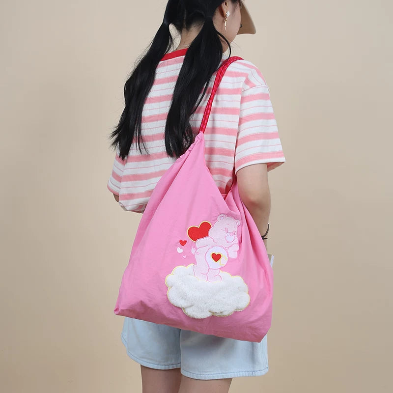 Drawstring Shoulder Bag - Pink