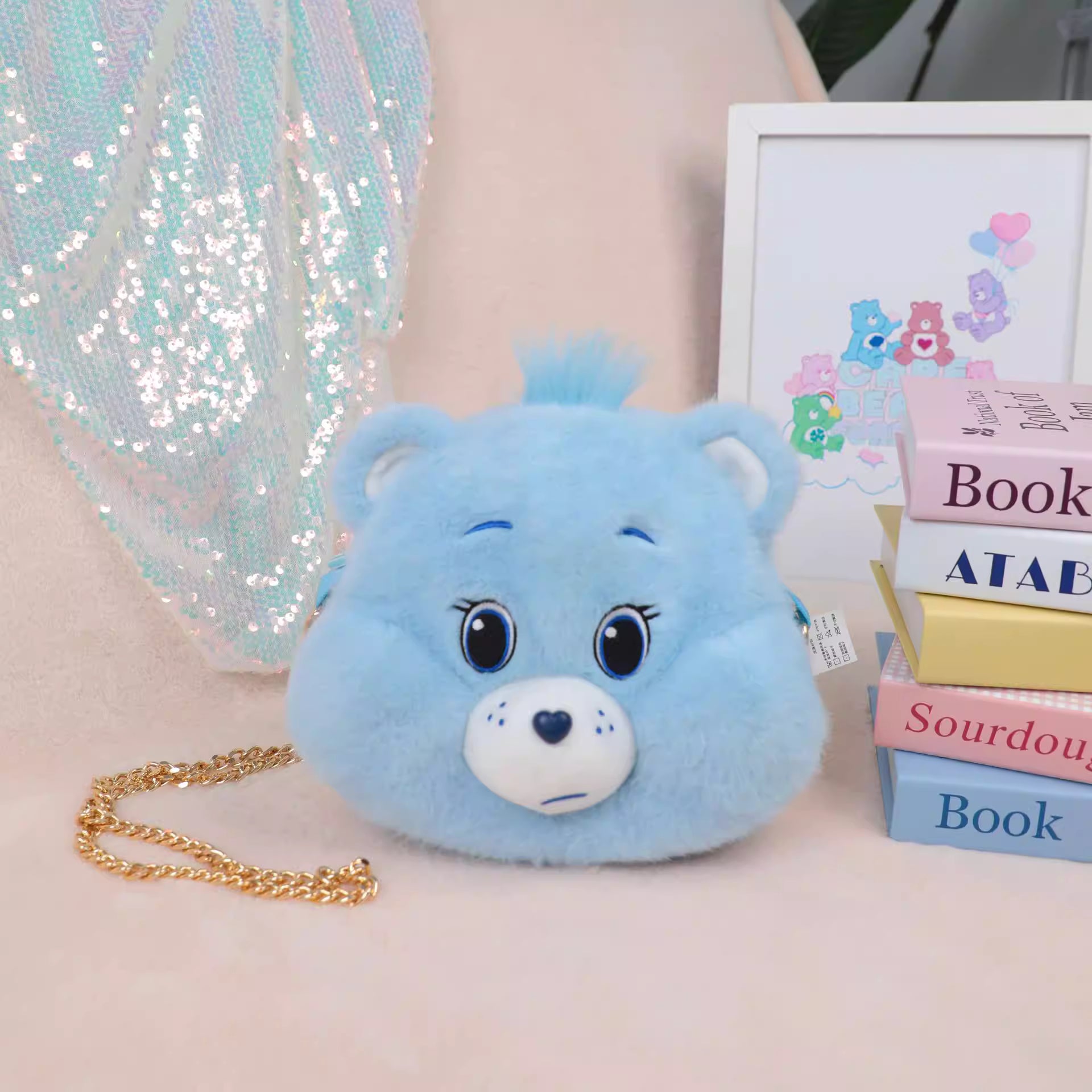 Plush Head Crossbody Bag - Grumpy Bear