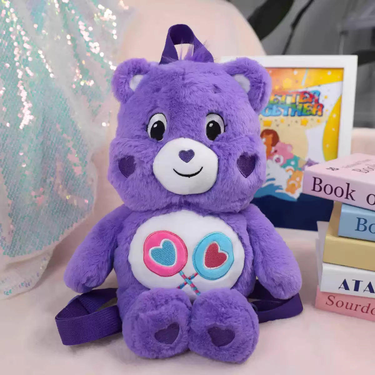 Unlock the Magic: Fluffy Hug Backpack - Share Bear
