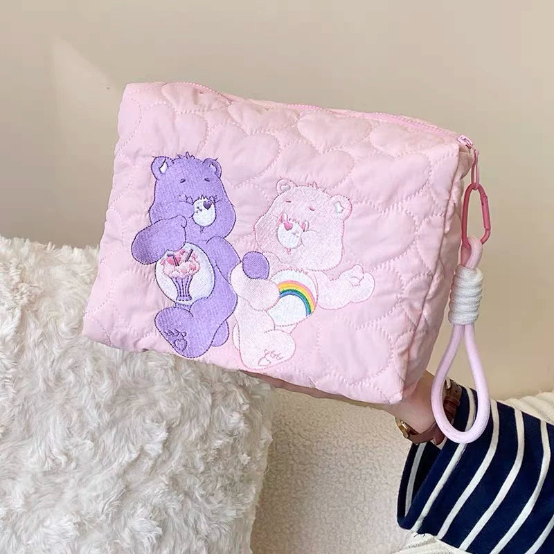 Cosmetic Storage Bag - Quilted Pink