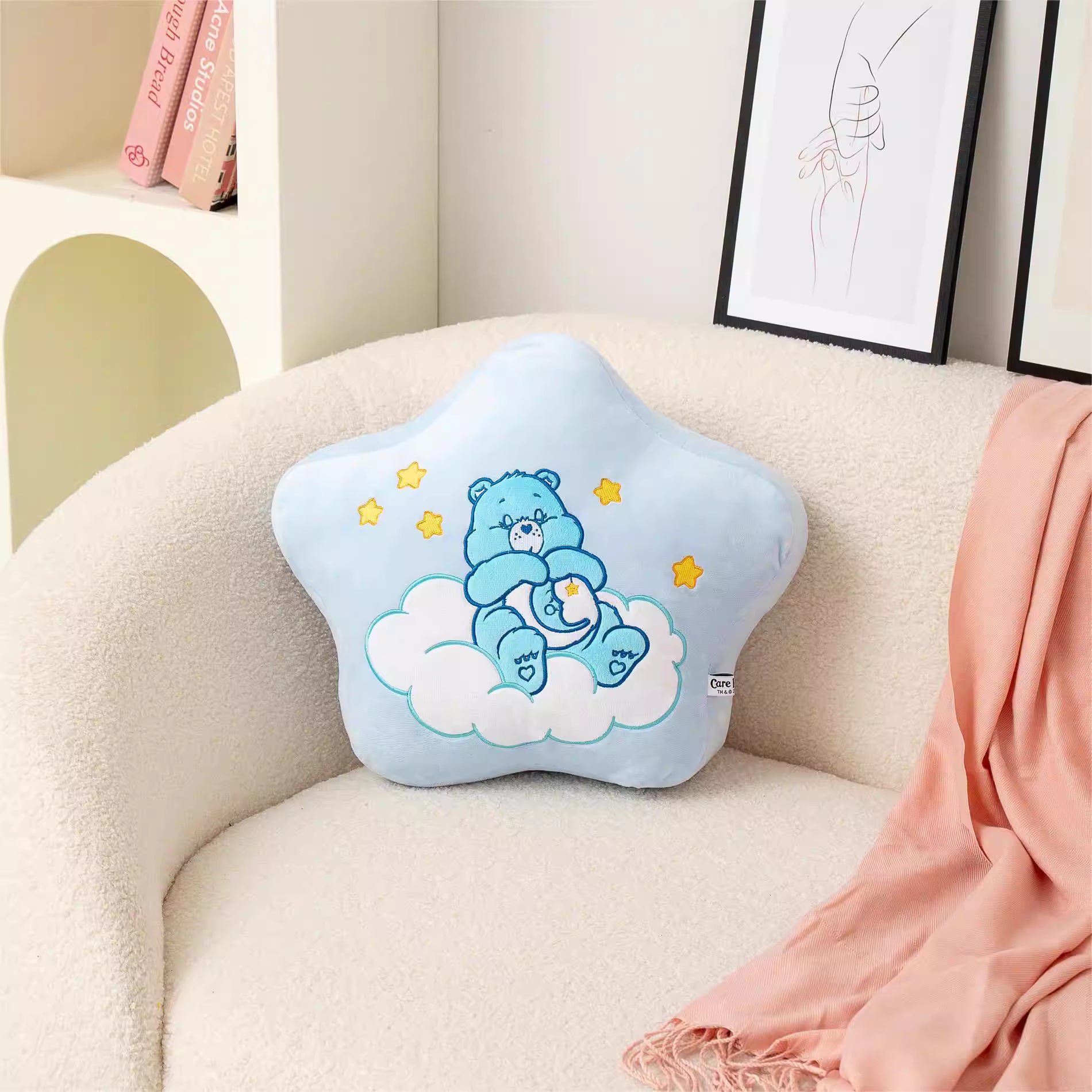 AFGH Star Pillow - Bedtime Bear Blue
