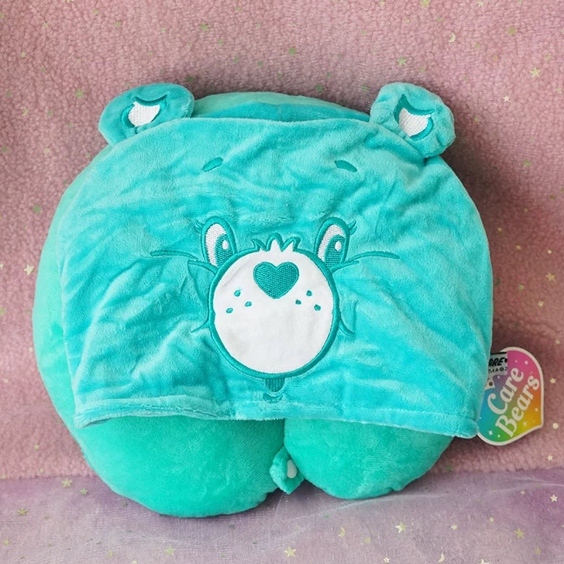 AFGH Hooded Travel Neck Pillow - Wish Bear Green
