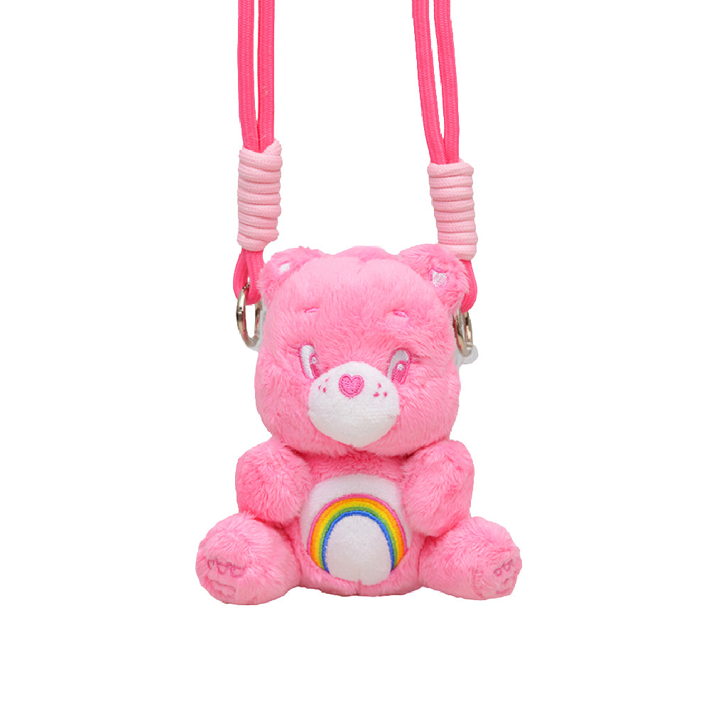 Sitting Plush Phone Holder with Lanyard - Cheer Bear