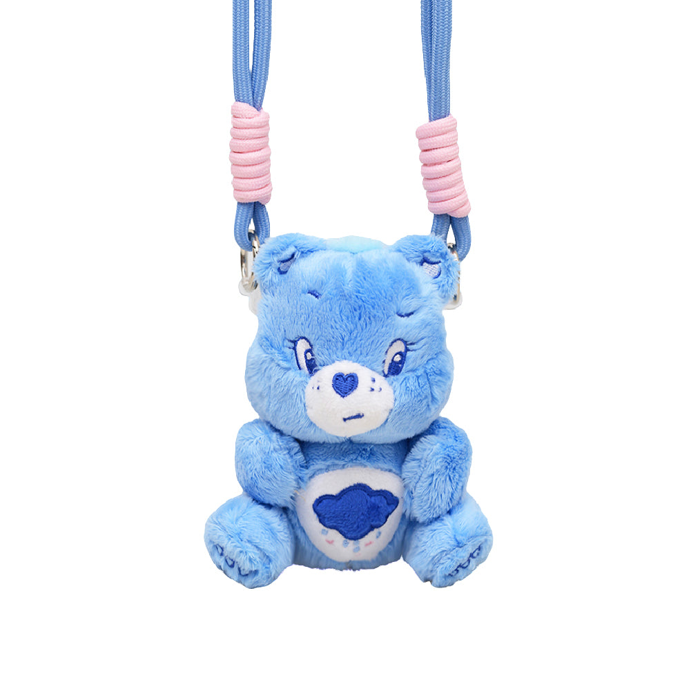 Sitting Plush Phone Holder with Lanyard - Grumpy Bear