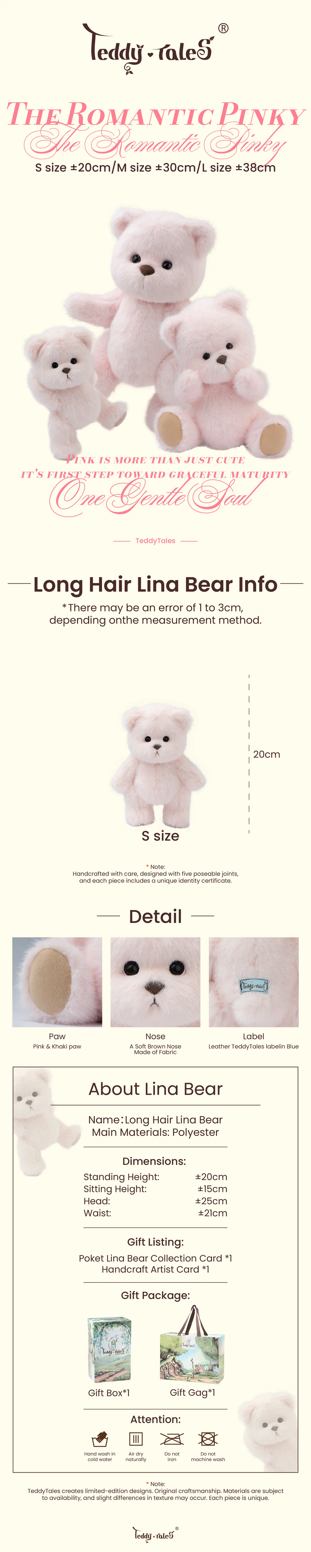 Lina Bear Long-Hair - Pink (20cm) v. 2025