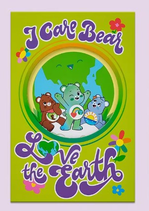 Folding Hardcover Notebook - I Care Bear