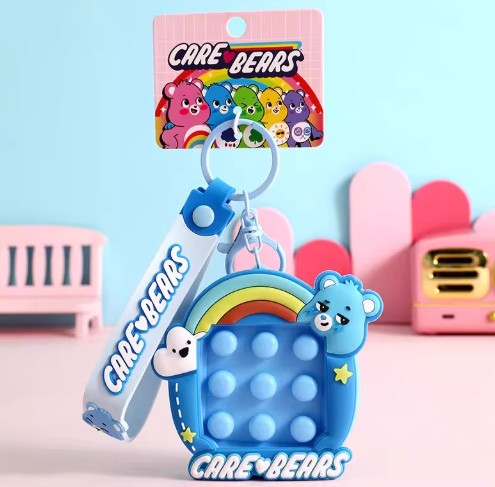 Push Pop Fidget Keychain - Grumpy Bear