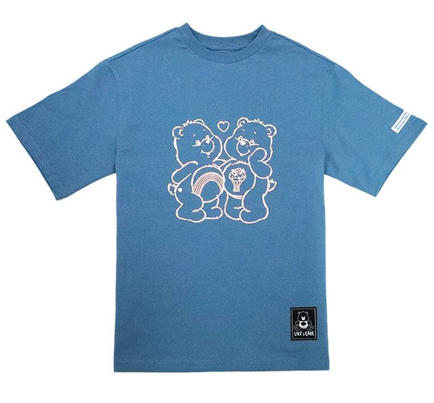 “Heart Duo Outline” Pocket T-Shirt - Blue (170)