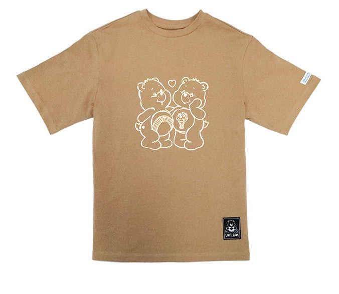 “Heart Duo Outline” Pocket T-Shirt - Brown (Kids)