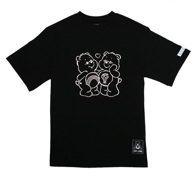 “Heart Duo Outline” Pocket T-Shirt - Black (160)