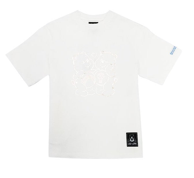 “Heart Duo Gold Outline” Pocket T-Shirt - White (S)