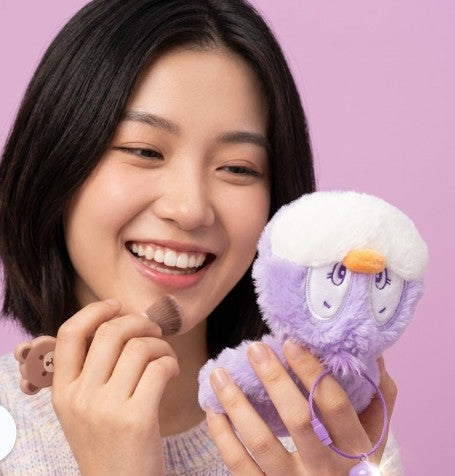 Cousin Series Plush Makeup Mirror - Cozy Heart Penguin