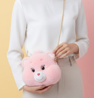 Plush Head Crossbody Bag - Cheer Bear