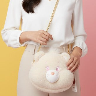 Chain Plush Head Bag - Sparkle Heart Bear