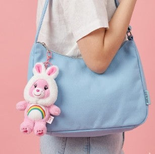 Bunny-Ear Hood Plush Charm (15cm) - Cheer Bear