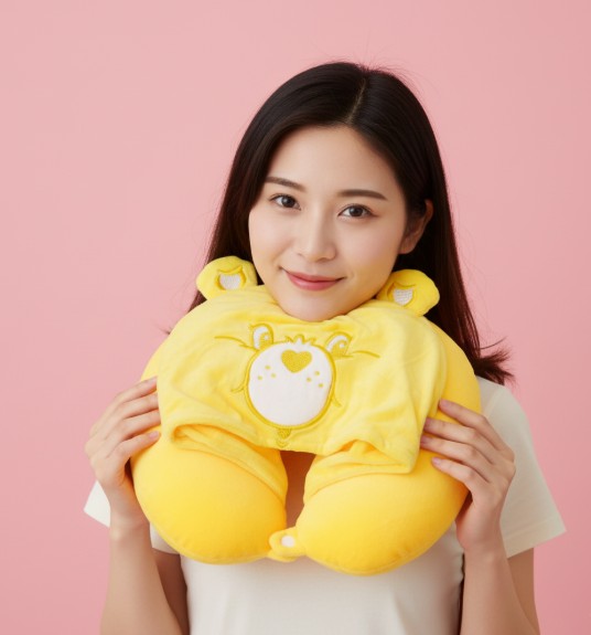 AFGH Hooded Travel Neck Pillow - Funshine Bear Yellow