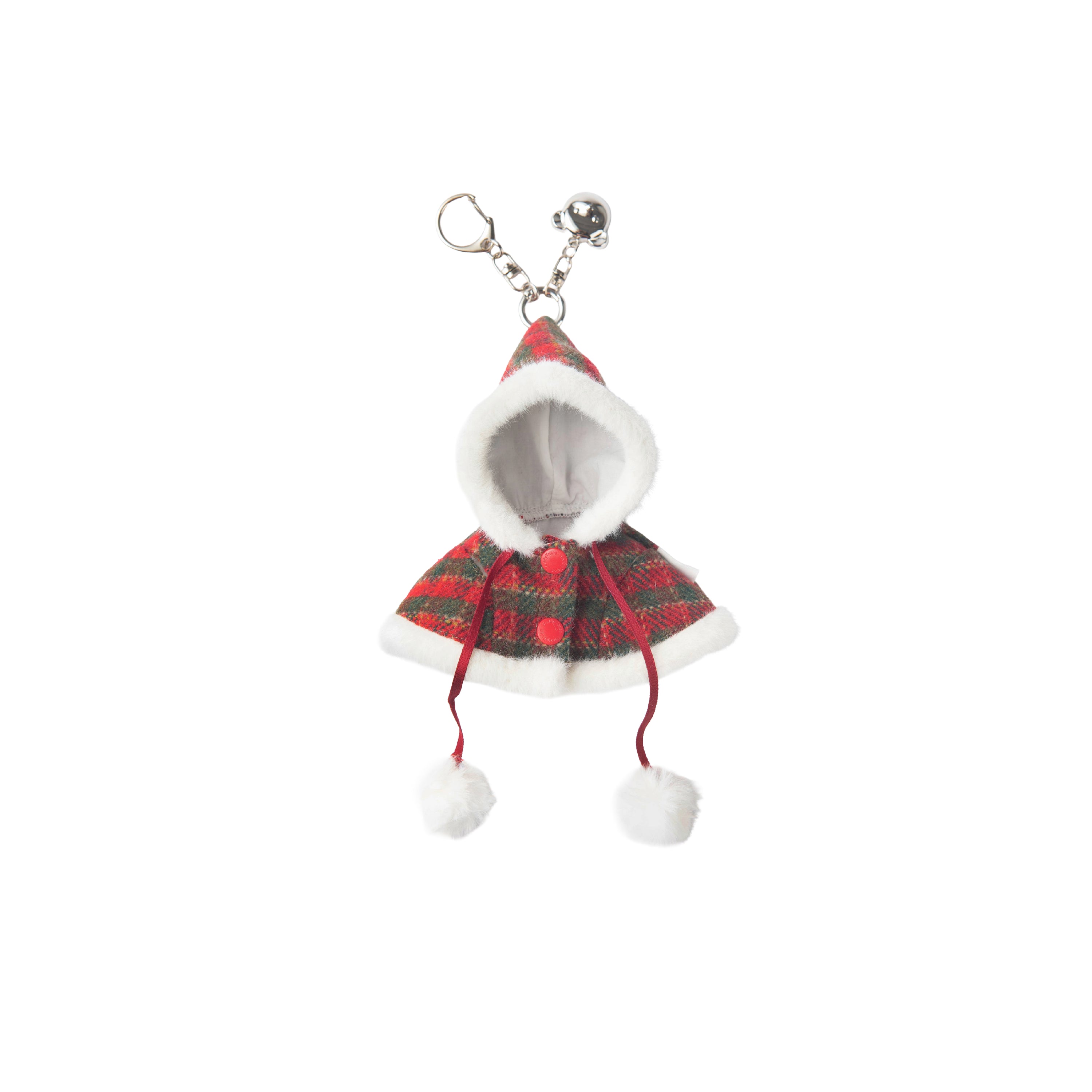 Christmas Red Checkered Cloak with Keychain - Outfit (15cm)