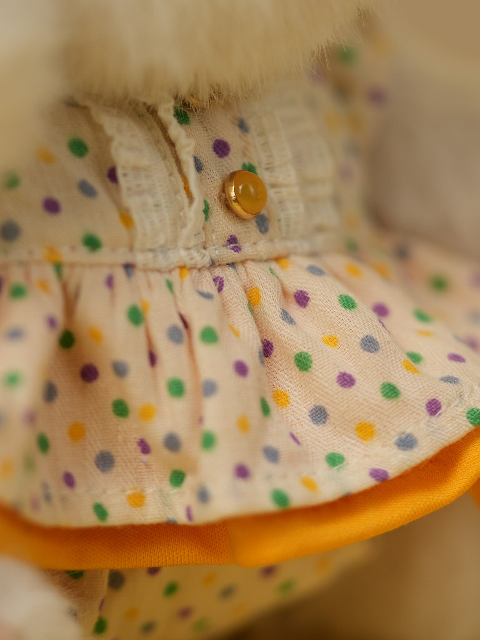Little Daisy Orange Polka Dot Dress - Outfit (20cm)