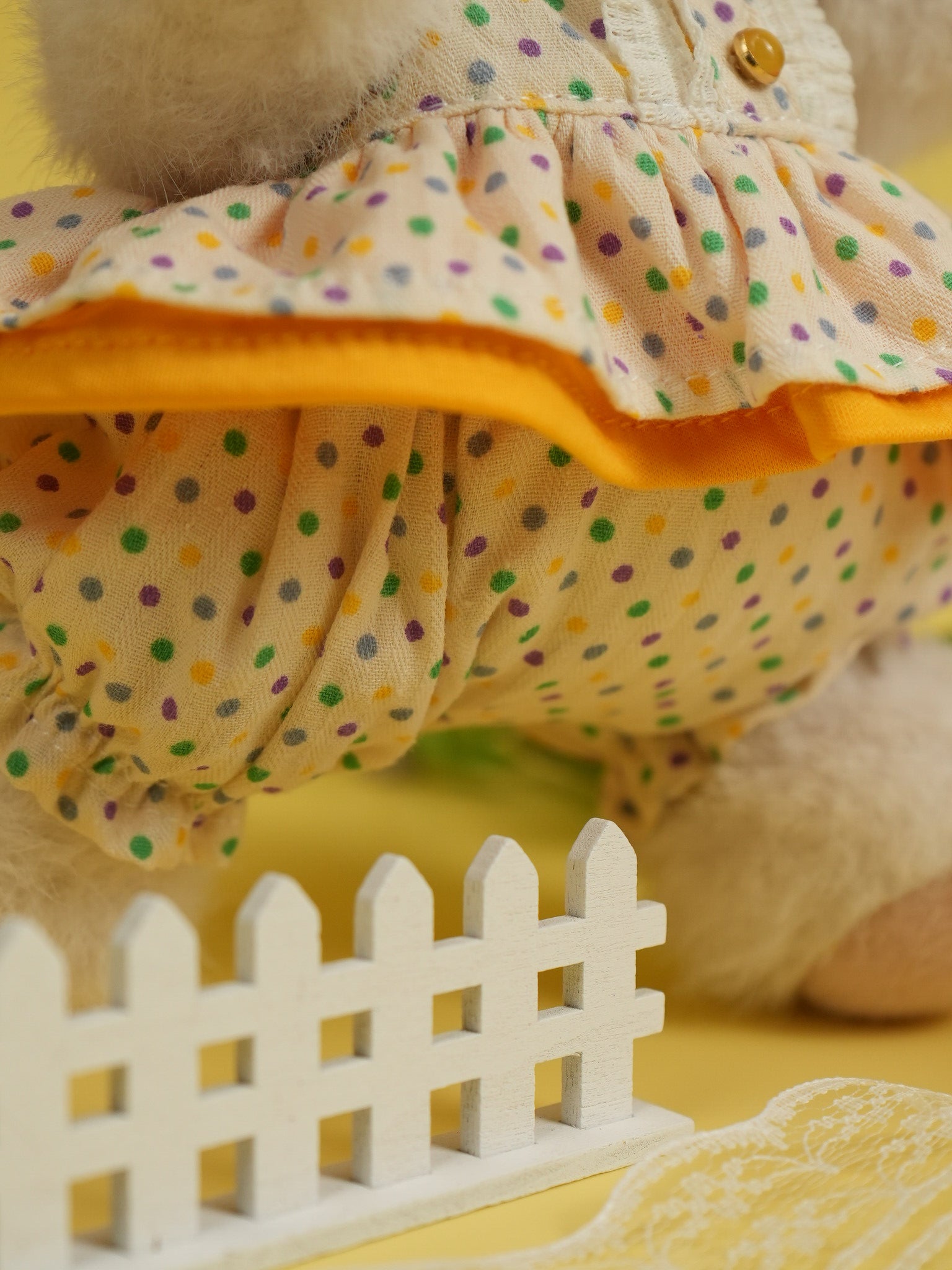Little Daisy Orange Polka Dot Dress - Outfit (20cm)