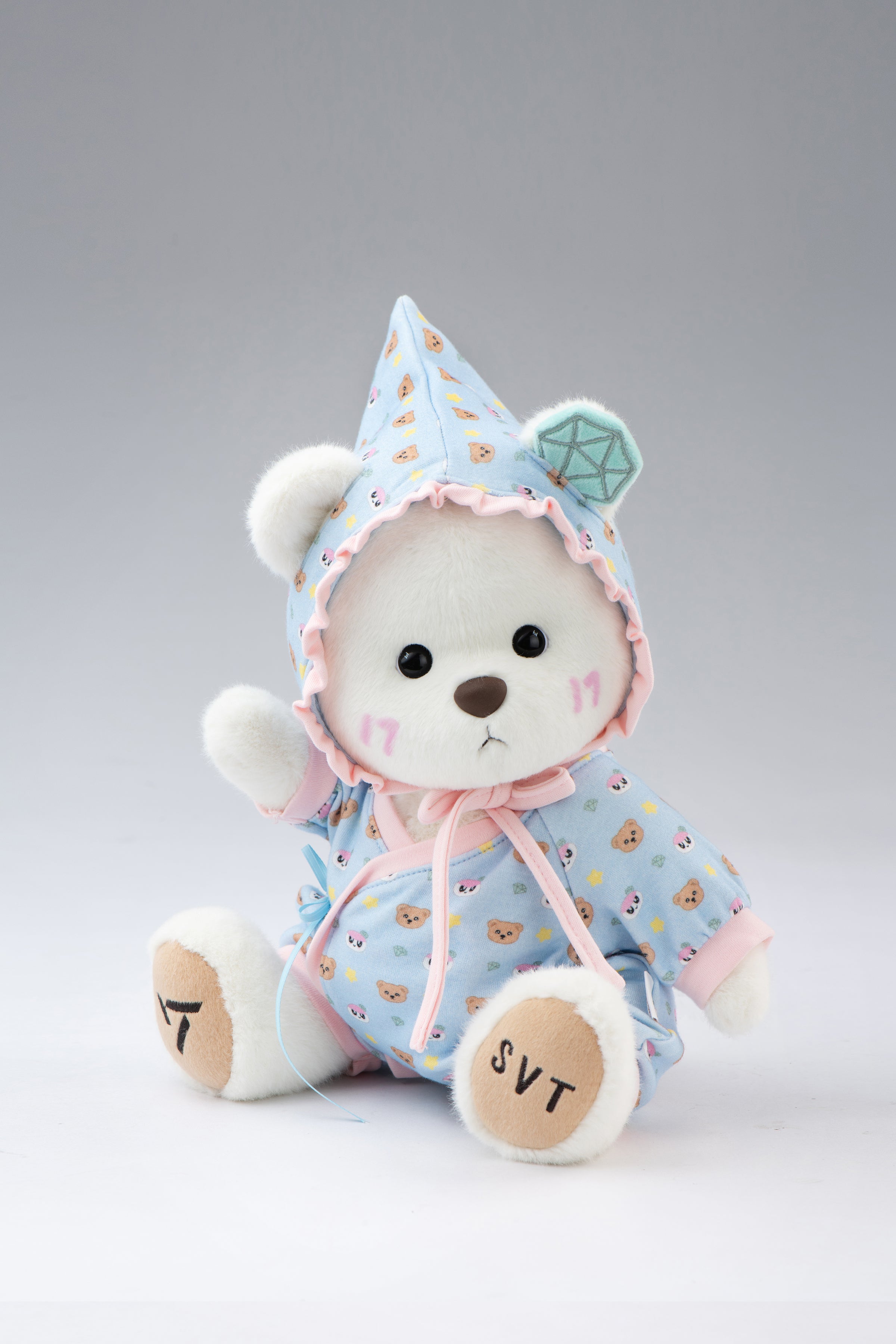 TeddyTales x SEVENTEEN BONGBONG Bear Blue Carat Babysuit (30cm)