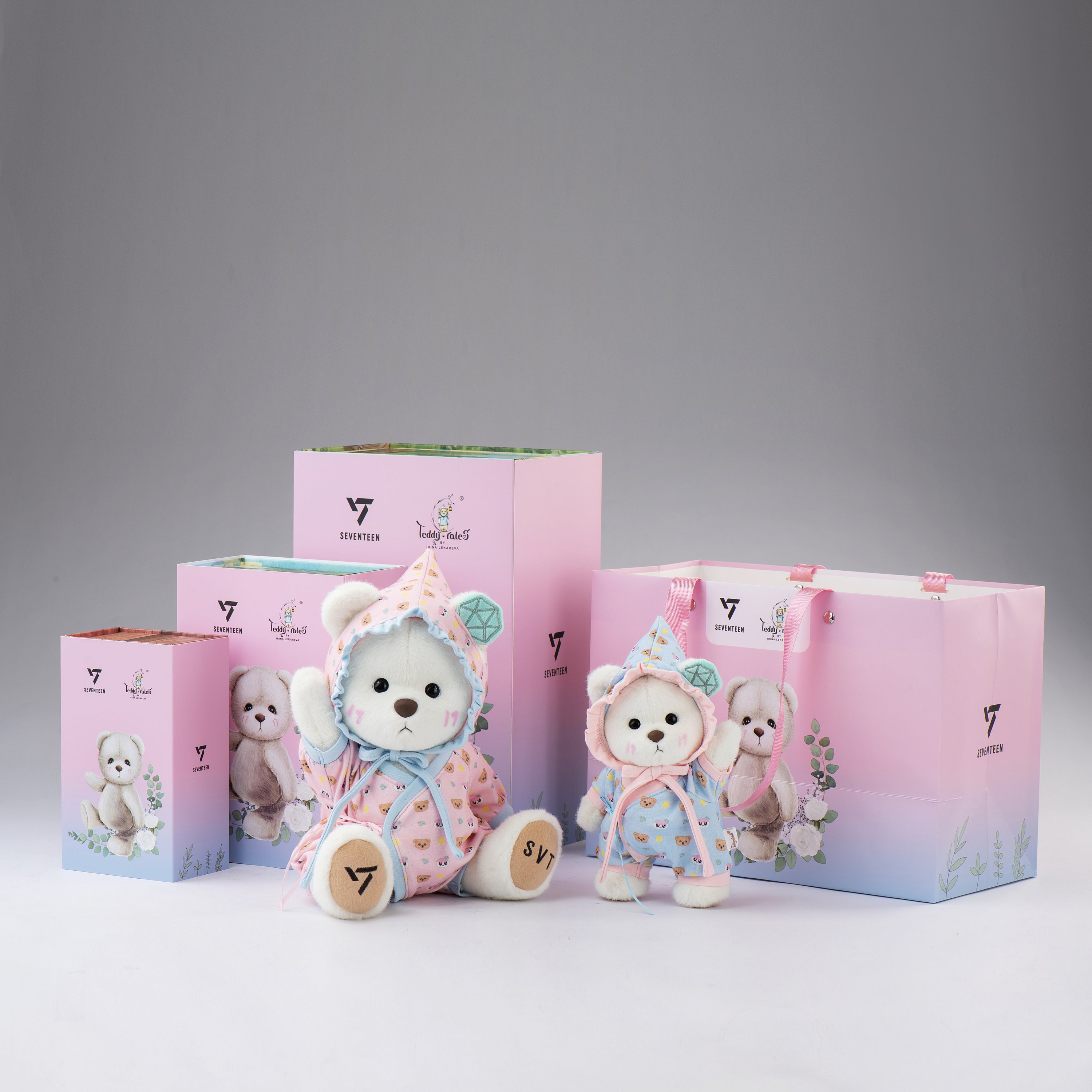 TeddyTales x SEVENTEEN BONGBONG Bear Pink Carat Babysuit (30cm)