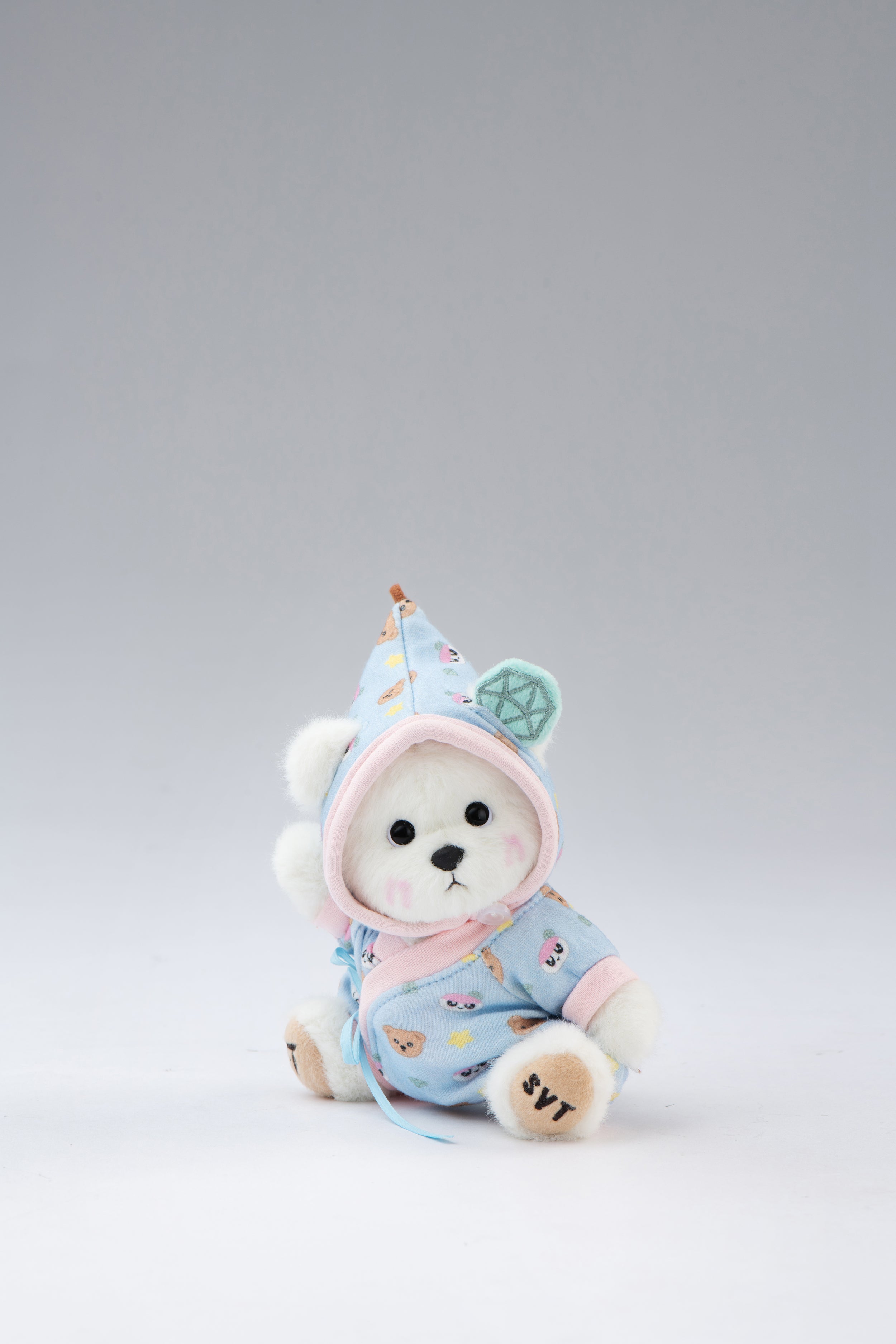 TeddyTales x SEVENTEEN BONGBONG Bear Blue Carat Babysuit with Keychain (15cm)