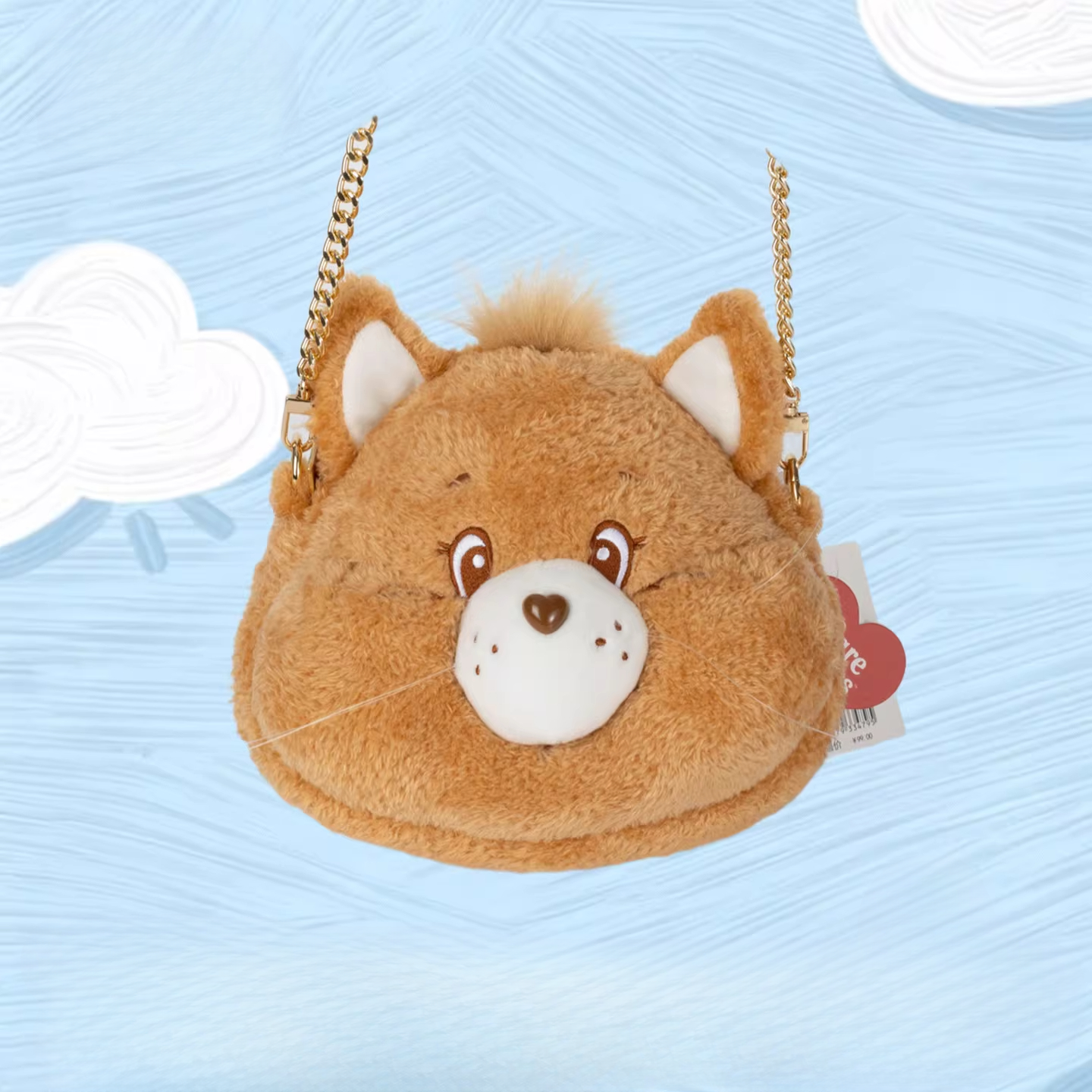 Chain Plush Head Bag - Proud Heart Cat
