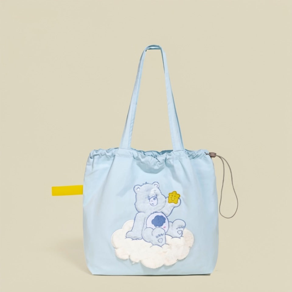 Drawstring Bucket Bag - Blue