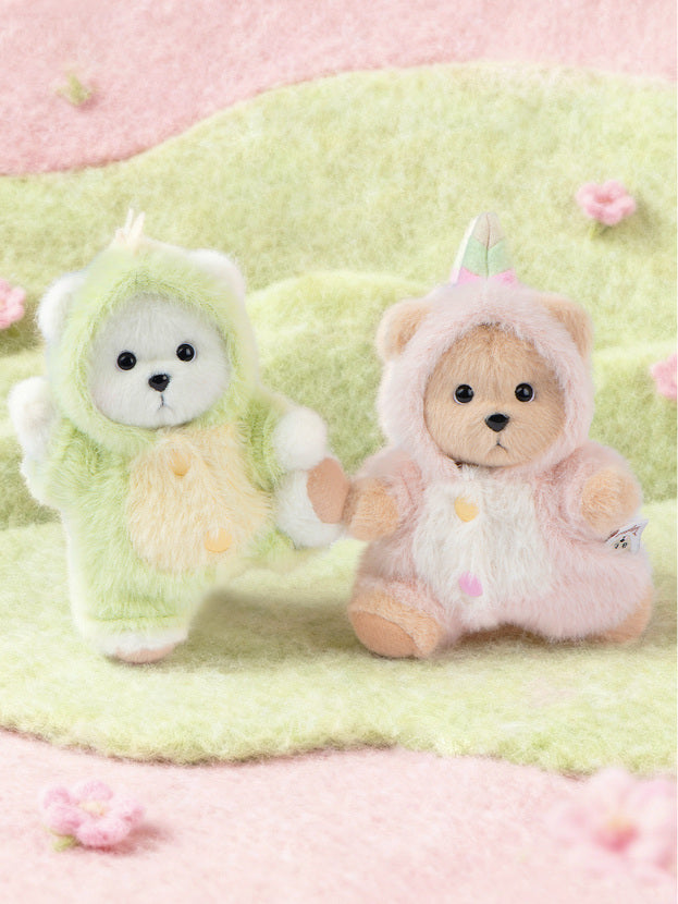 Lina Bear Pink Unicorn with Keychain - Milk Tea (15cm)